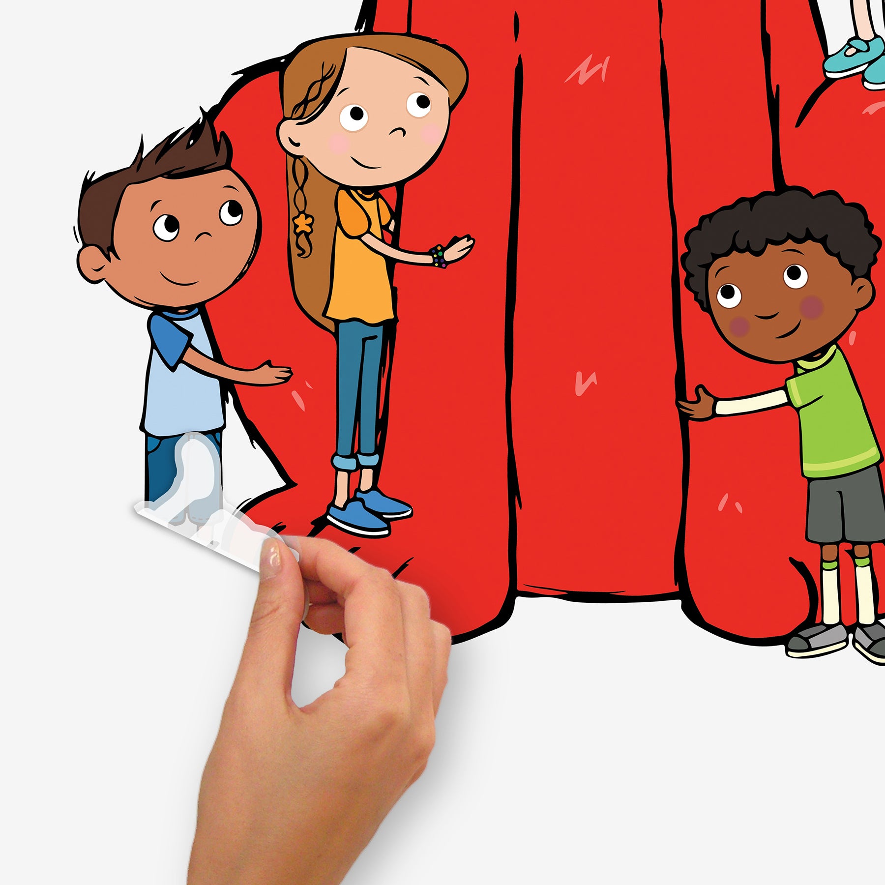 Clifford the Big Red Dog Hugs Wall Decals - how to peel