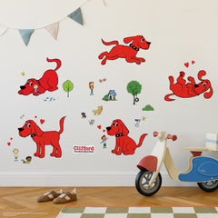 Clifford the Big Red Dog and His Friends Wall Decals in a room setting