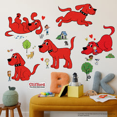 Clifford the Big Red Dog and His Friends Wall Decals in a room setting