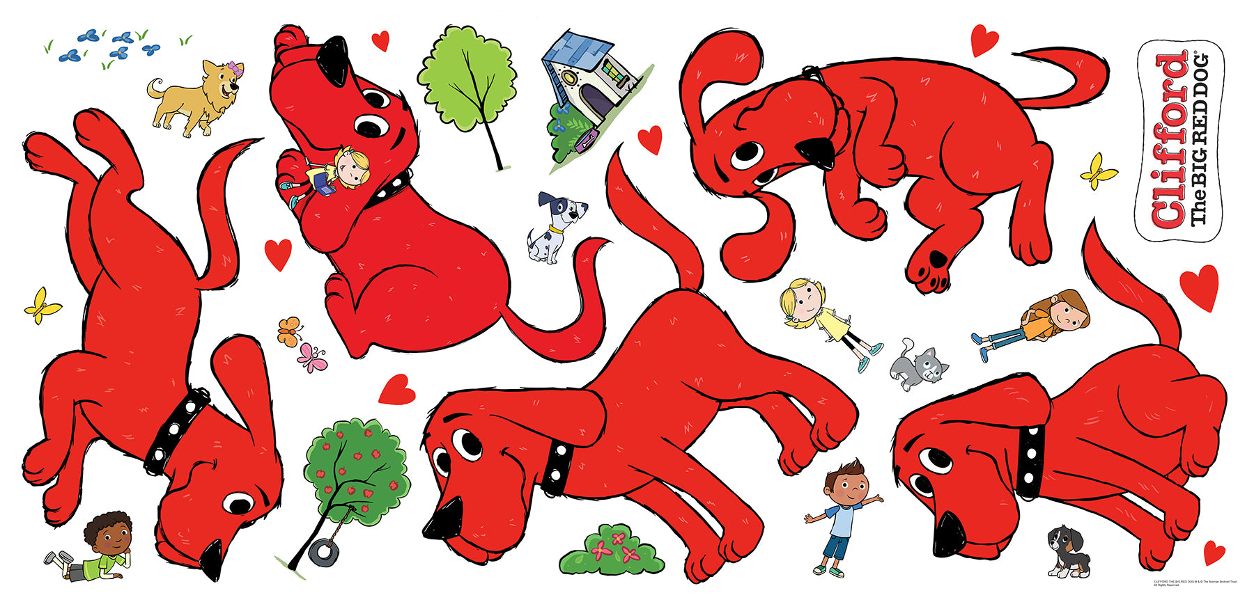Clifford the Big Red Dog and His Friends Wall Decals - panels