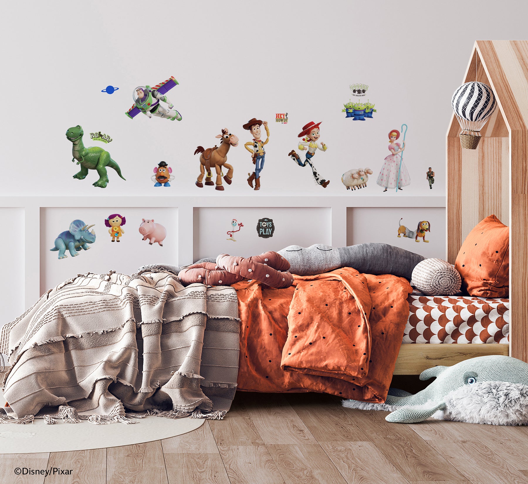 Disney Toy Story Characters Wall Decals in a room setting