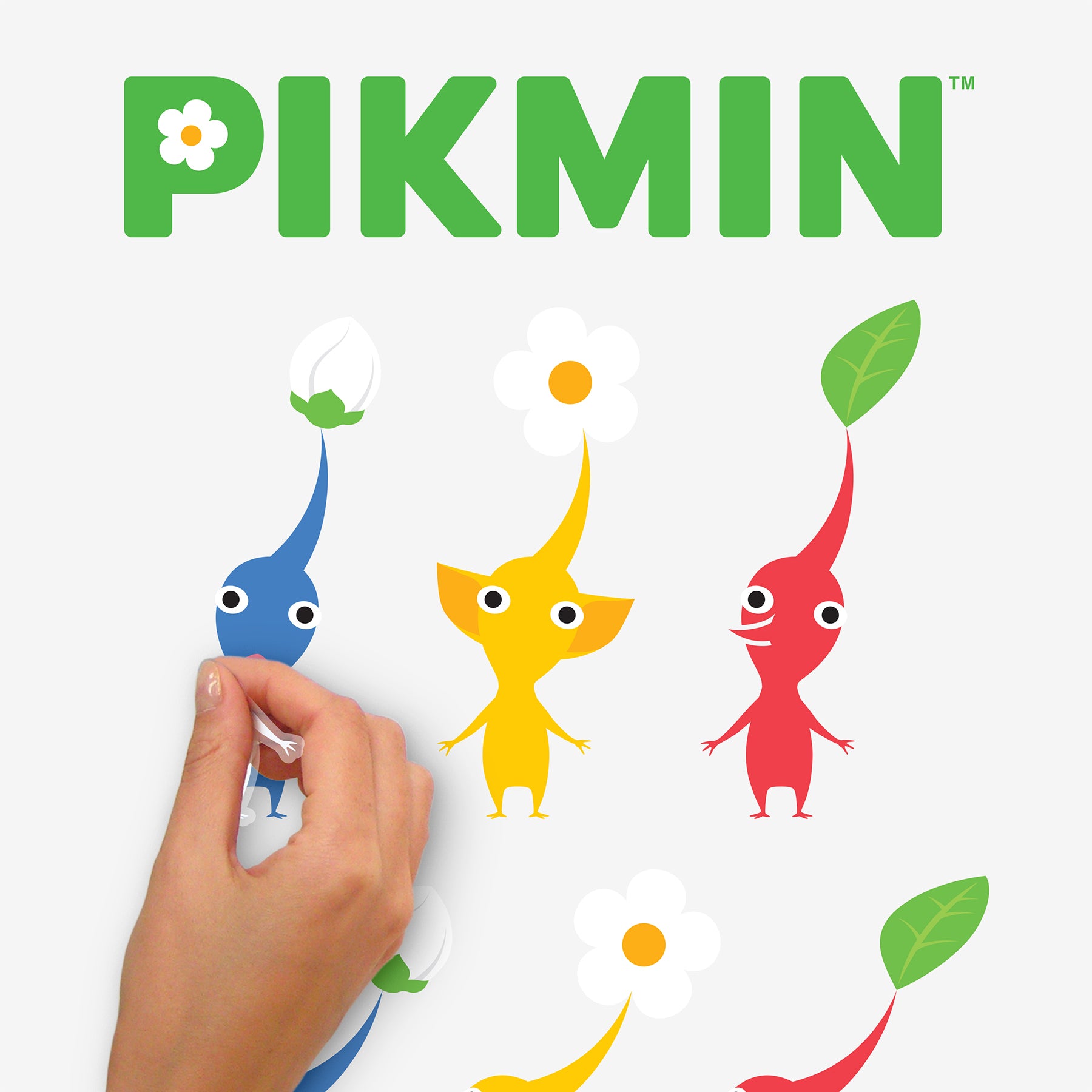 Nintendo Pikmin Characters Wall Decals - peel and stick application