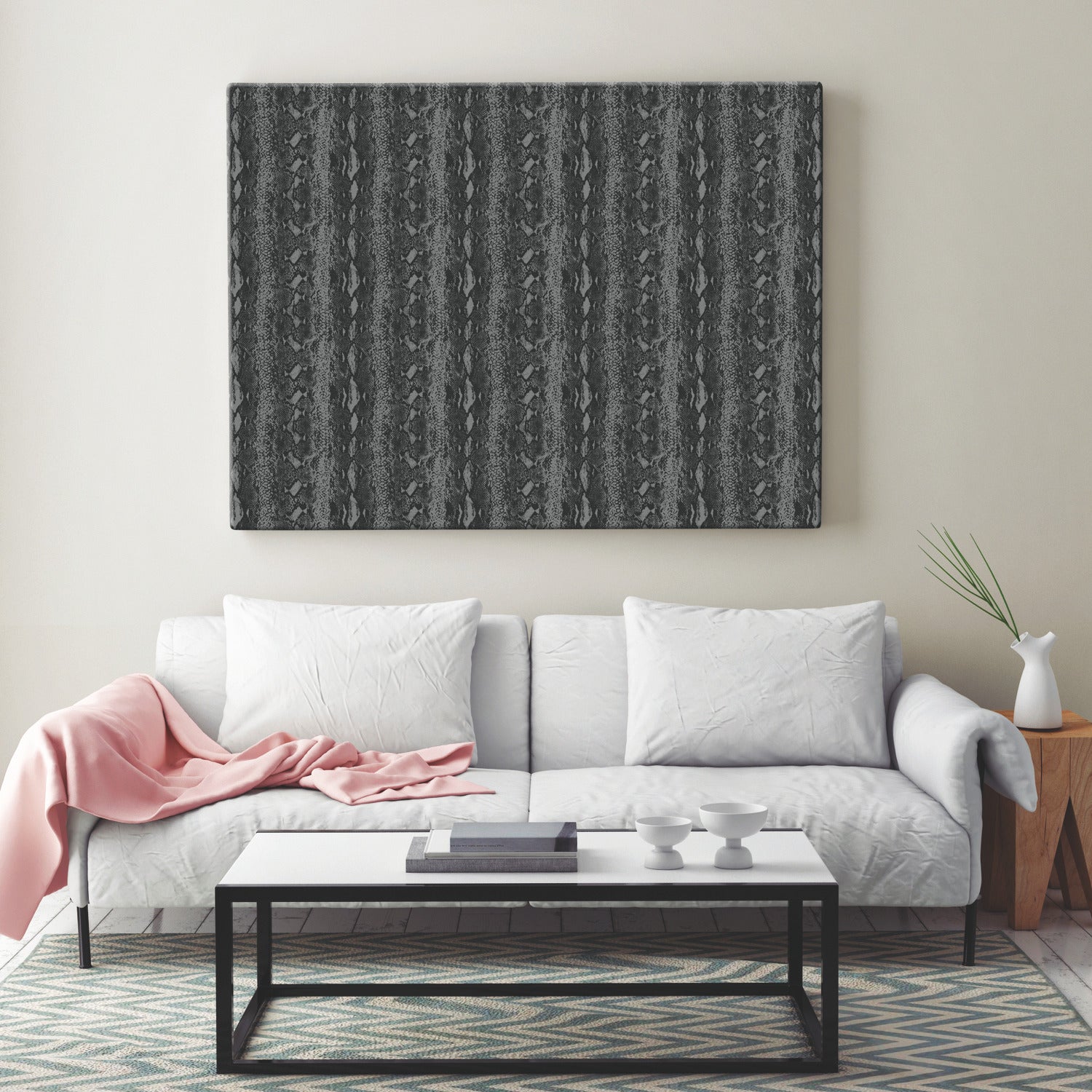 Snake Skin Peel and Stick Wallpaper in a room setting