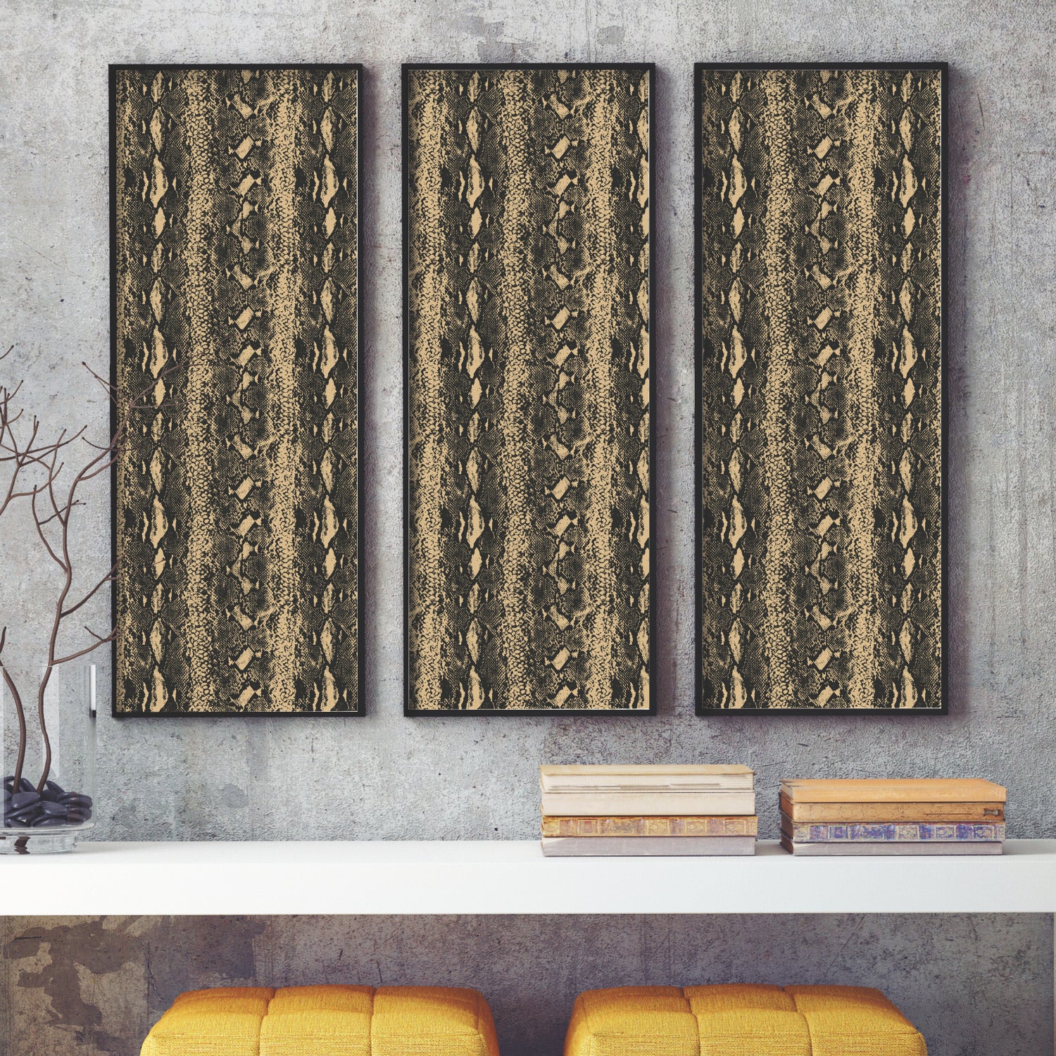 Snake Skin Peel and Stick Wallpaper in a room setting