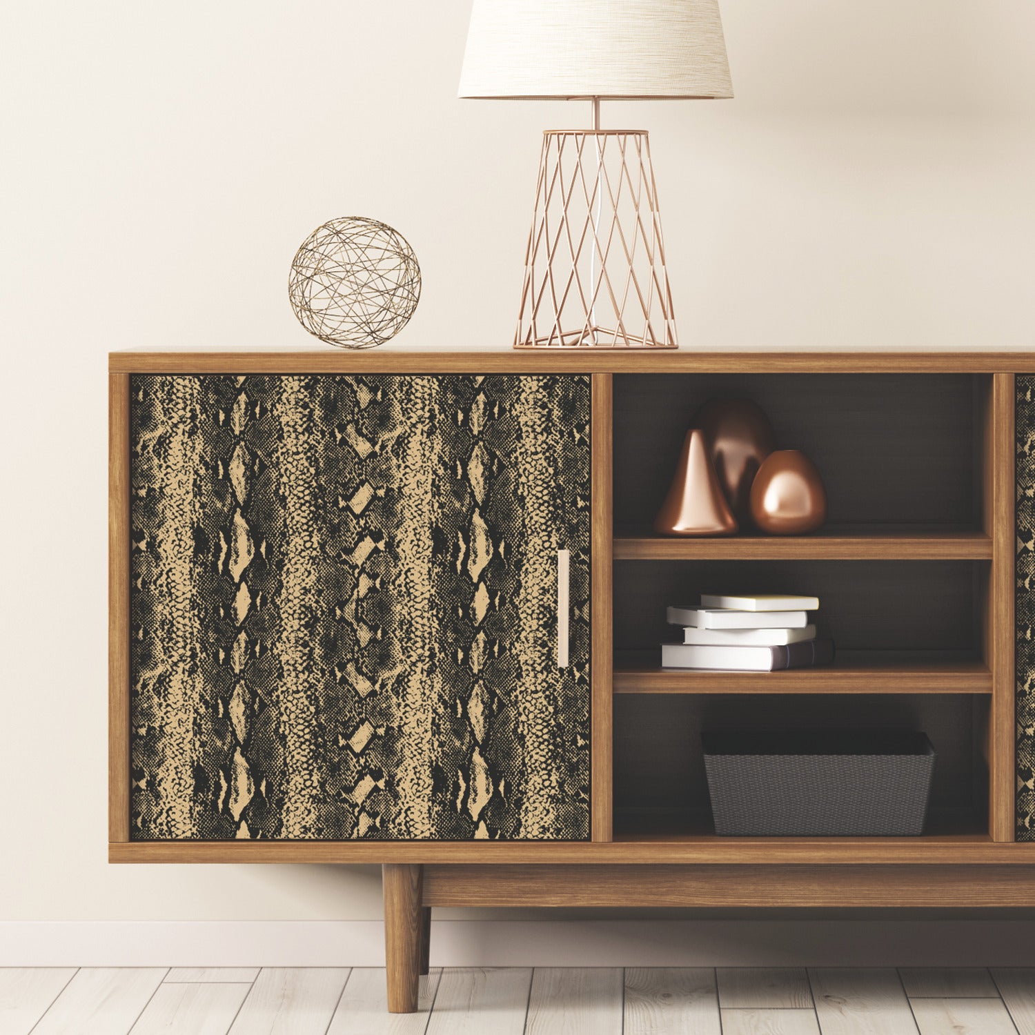 Snake Skin Peel and Stick Wallpaper in a room setting