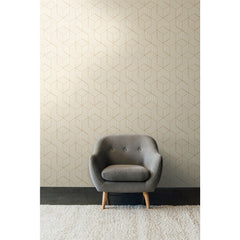 Stripped Hexagon Peel and Stick Wallpaper in a room setting