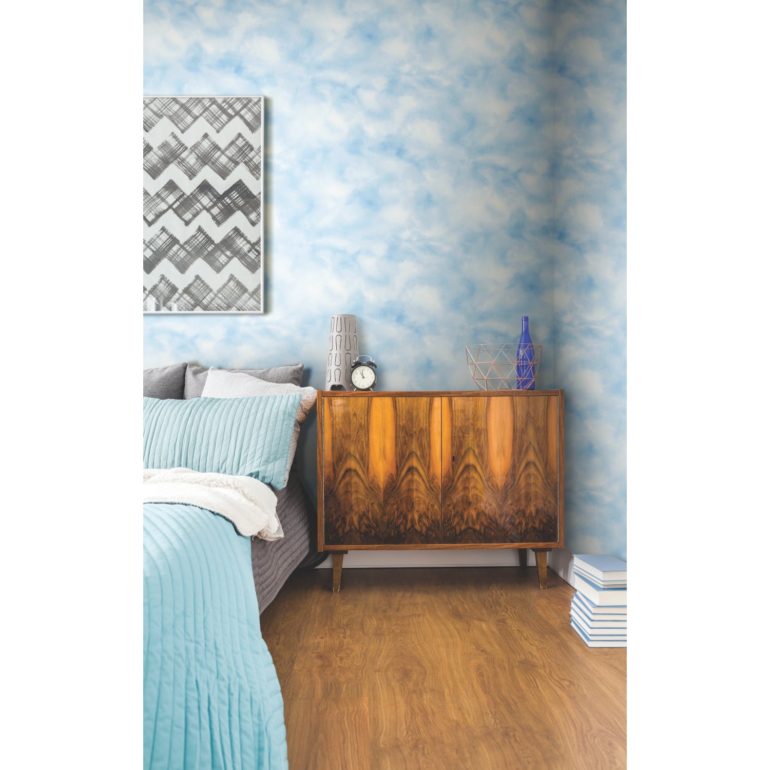 Cloud Peel and Stick Wallpaper in a room setting