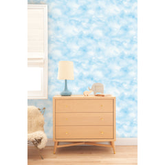 Cloud Peel and Stick Wallpaper in a room setting