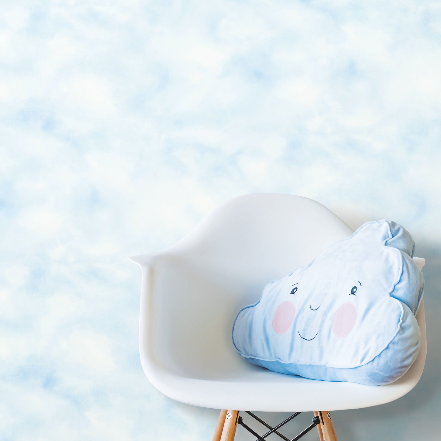 Cloud Peel and Stick Wallpaper in a room setting
