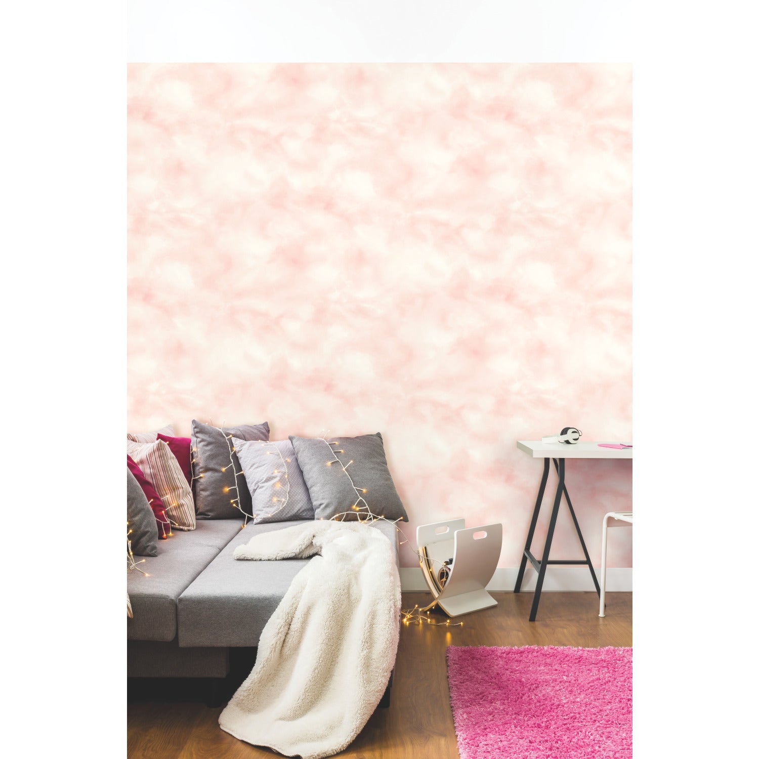 Cloud Peel and Stick Wallpaper in a room setting