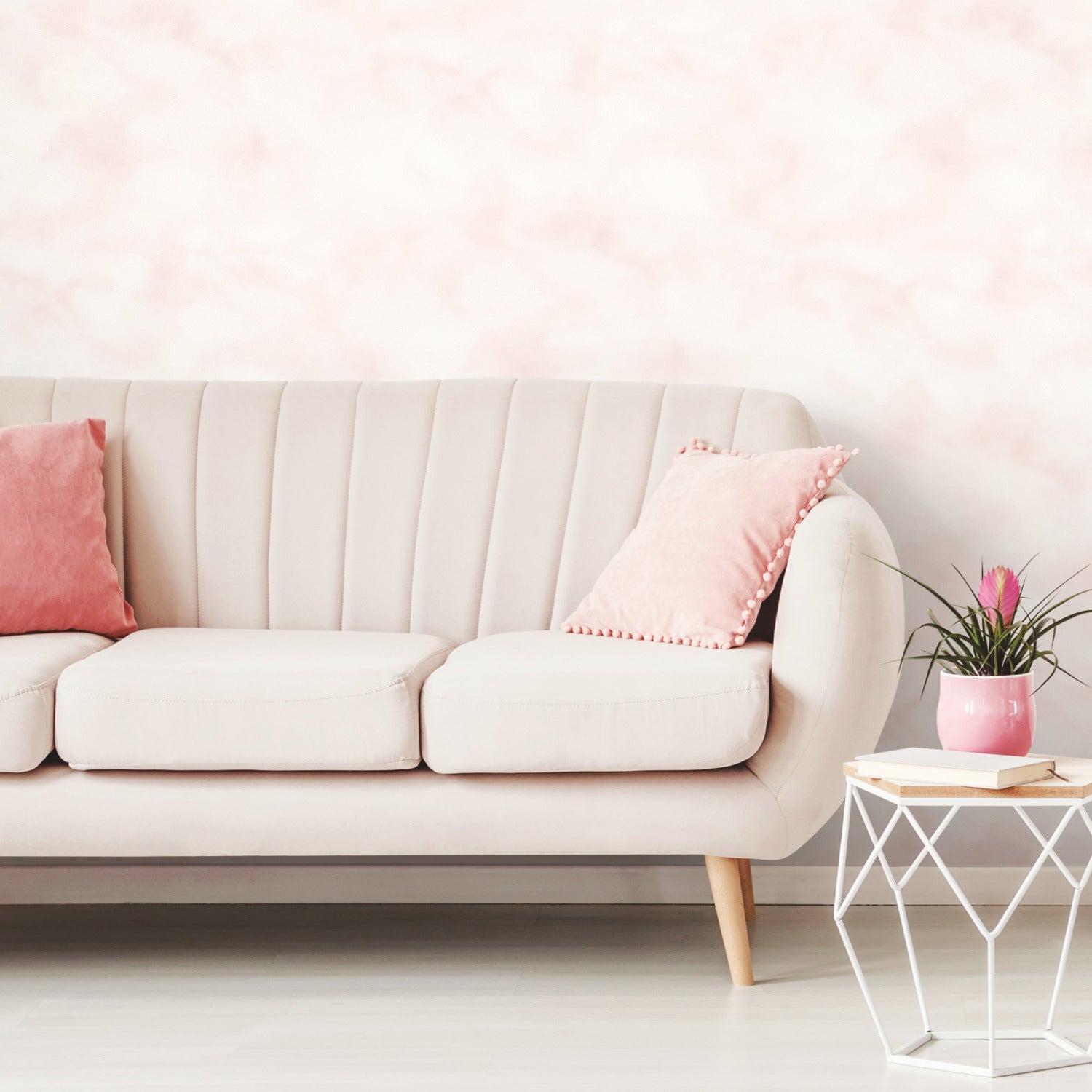 Cloud Peel and Stick Wallpaper in a room setting
