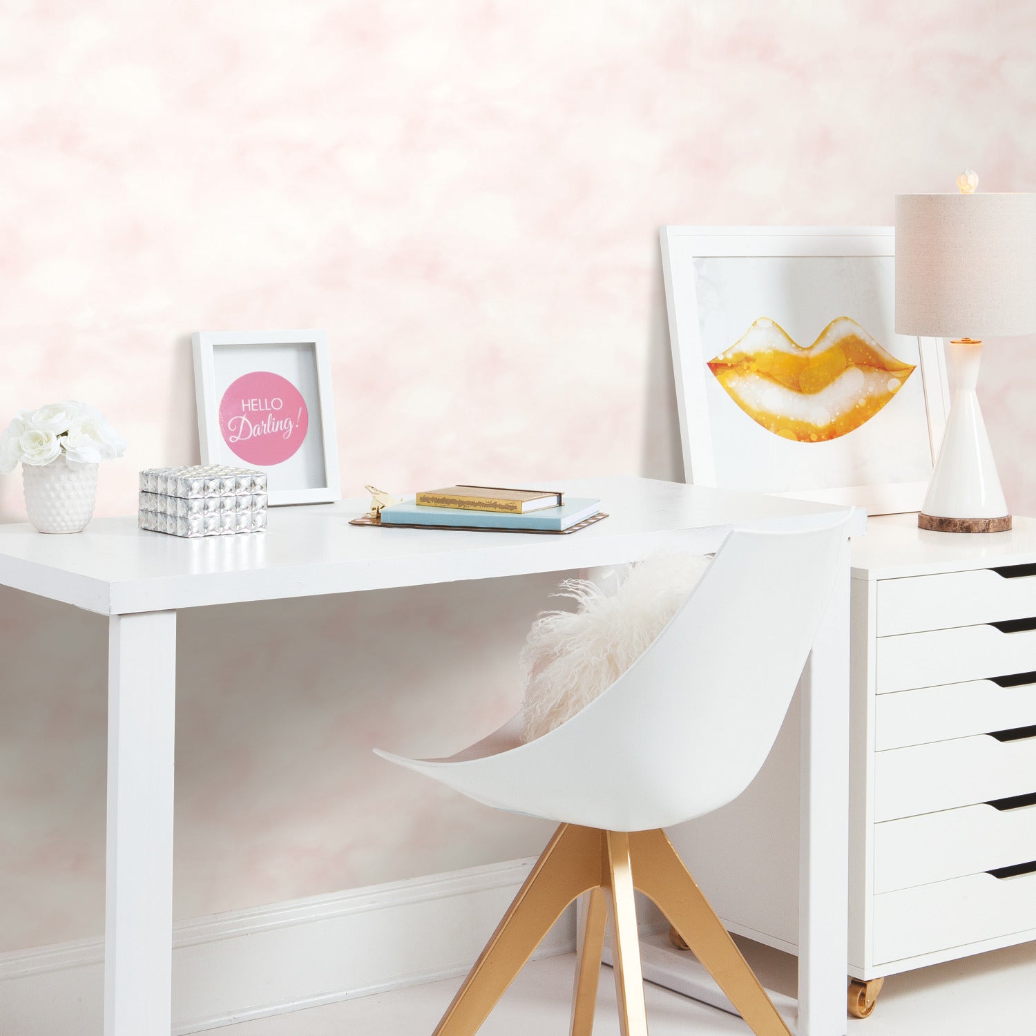Cloud Peel and Stick Wallpaper in a room setting