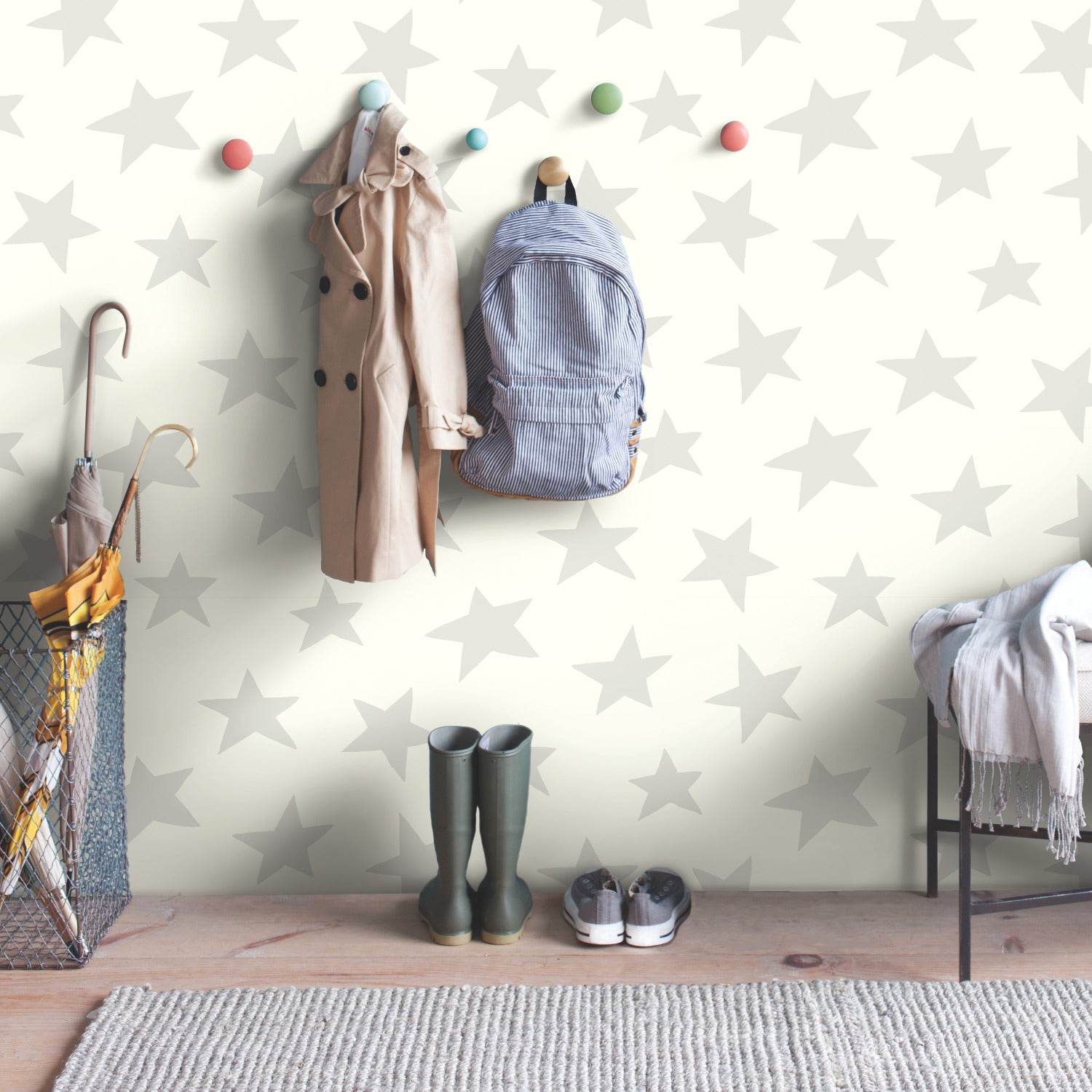 Star Peel and Stick Wallpaper in a room setting