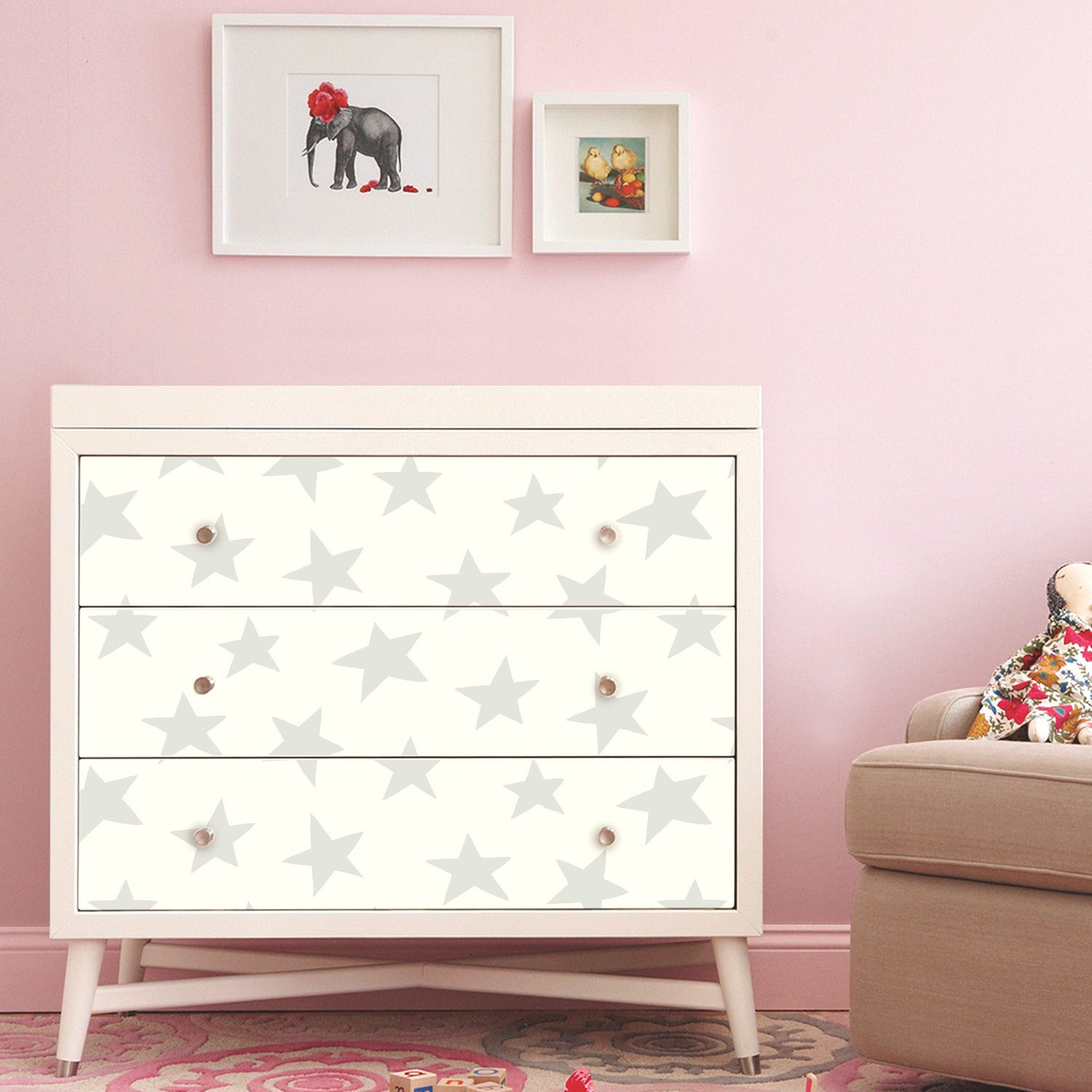 Star Peel and Stick Wallpaper in a room setting