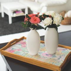 Synchronized Floral Pink Peel and Stick Wallpaper in a room setting