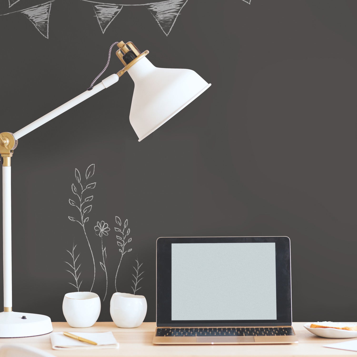 Chalkboard P&S Wallpaper in a room setting
