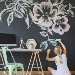 Chalkboard P&S Wallpaper in a room setting