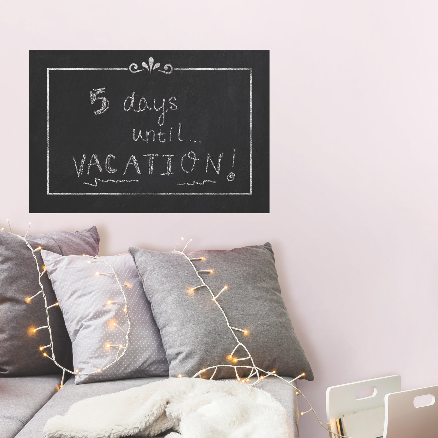 Chalkboard P&S Wallpaper in a room setting