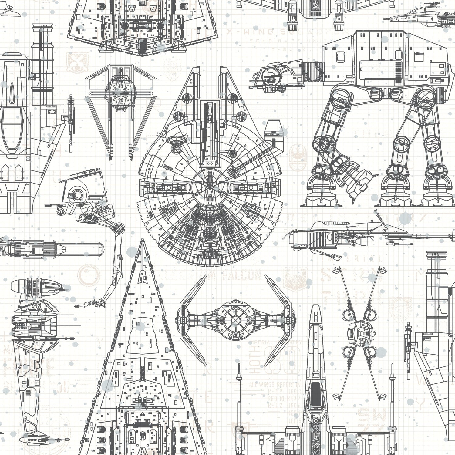 Star Wars Blueprint Peel & Stick Wallpaper by WallPops