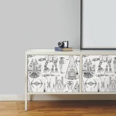 Star Wars Blueprint Peel & Stick Wallpaper in a room setting