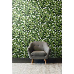 Palm Peel and Stick Wallpaper in a room setting