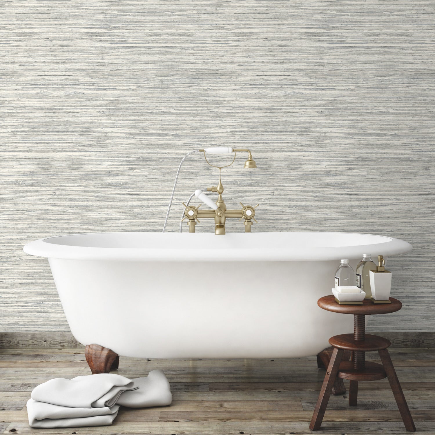 Faux Grasscloth Peel and Stick Wallpaper in a room setting
