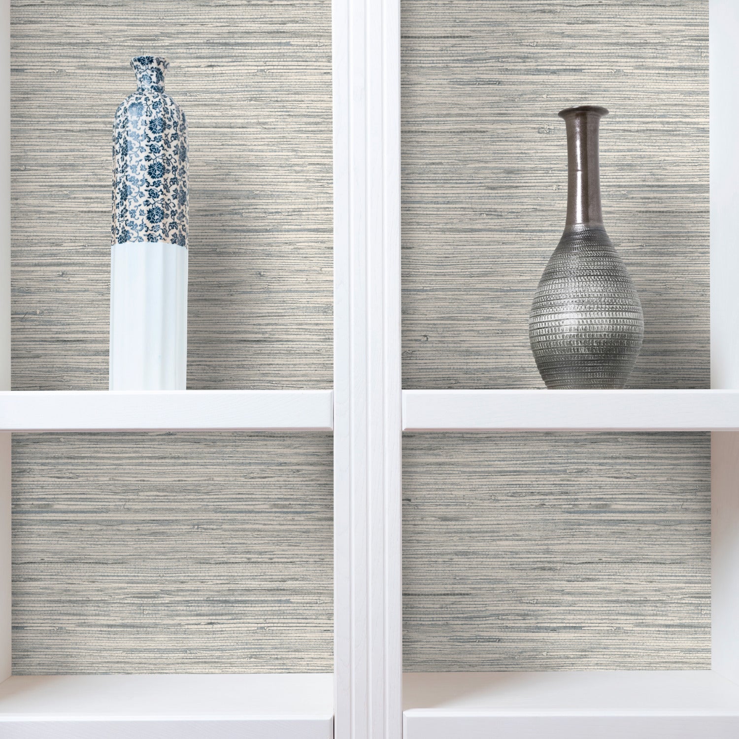 Faux Grasscloth Peel and Stick Wallpaper in a room setting
