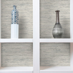 Faux Grasscloth Peel and Stick Wallpaper in a room setting