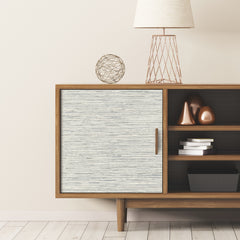 Faux Grasscloth Peel and Stick Wallpaper in a room setting