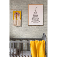 Faux Grasscloth Peel and Stick Wallpaper in a room setting