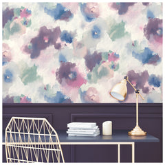 Impressionist Floral Peel and Stick Wallpaper in a room setting