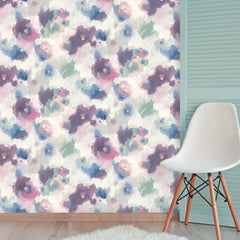 Impressionist Floral Peel and Stick Wallpaper in a room setting