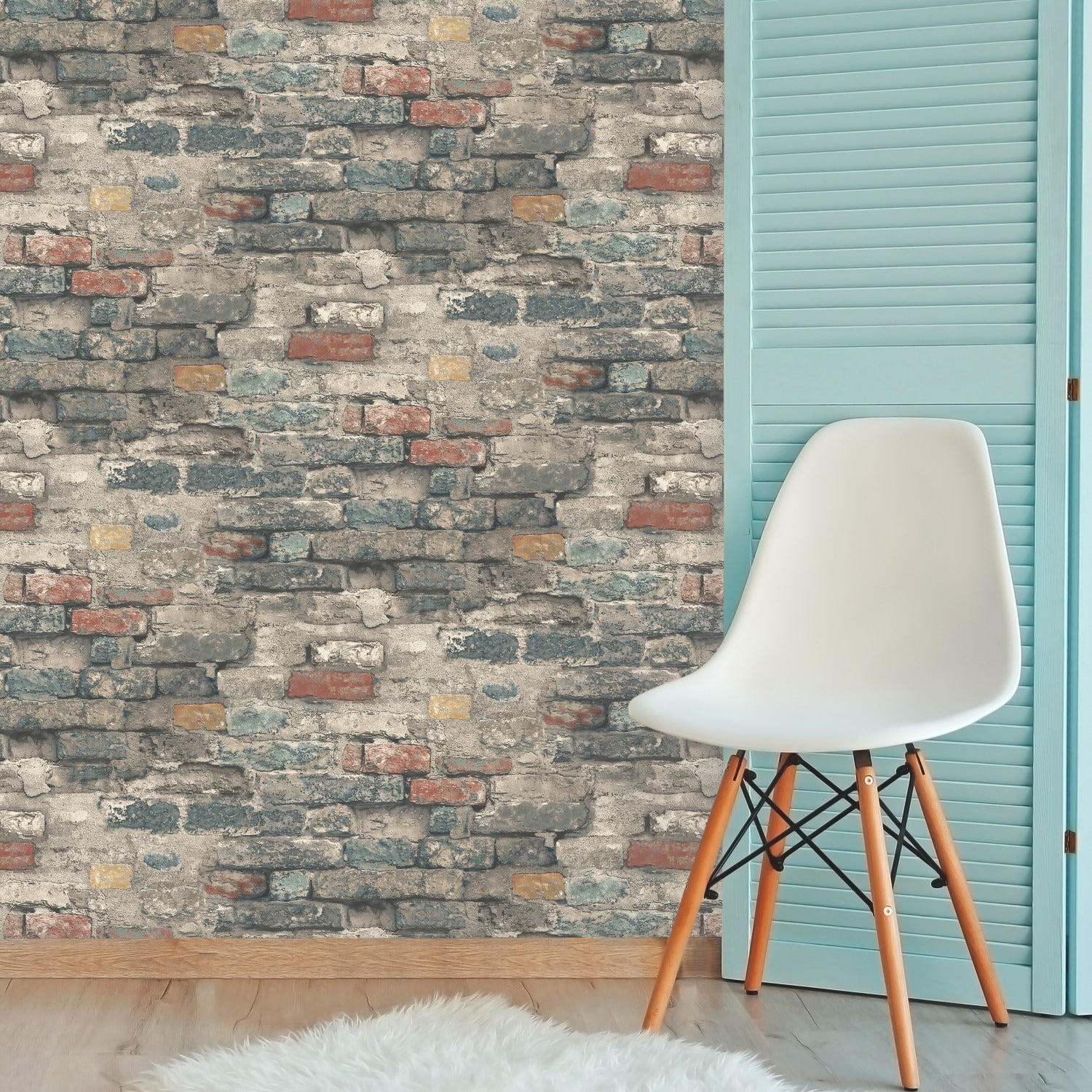 Brick Alley Peel and Stick Wallpaper in a room setting