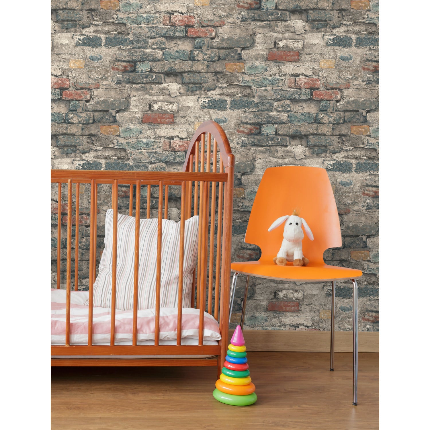 Brick Alley Peel and Stick Wallpaper in a room setting