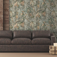 Kanati Camo Peel and Stick Wallpaper in a room setting