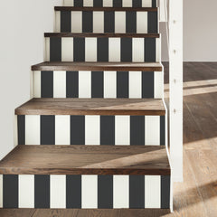 Awning Stripe Peel and Stick Wallpaper in a room setting