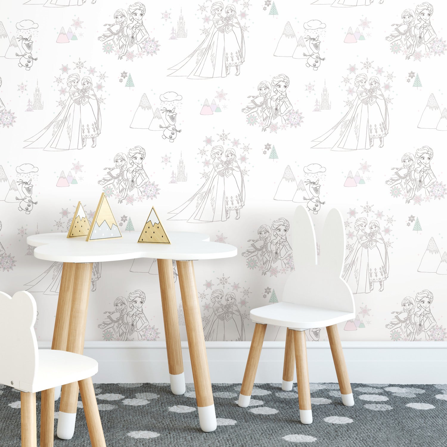 Disney Frozen Disney Frozen Peel and Stick Wallpaper Roll in a room setting