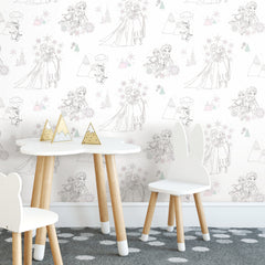 Disney Frozen Disney Frozen Peel and Stick Wallpaper Roll in a room setting