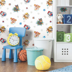 Paw Patrol Paw Patrol Peel and Stick Wallpaper in a room setting