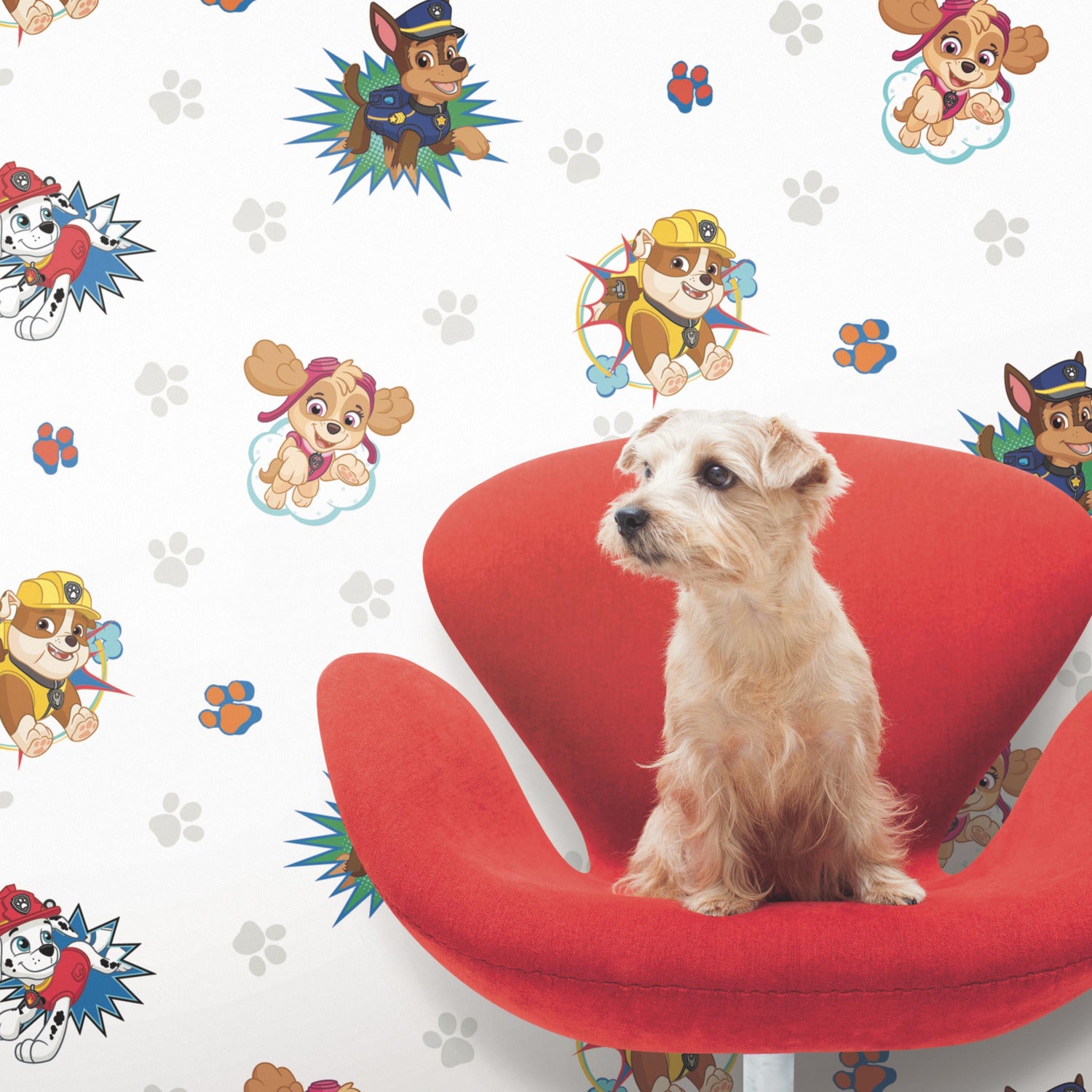 Paw Patrol Paw Patrol Peel and Stick Wallpaper in a room setting