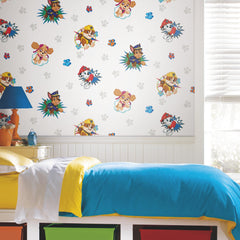 Paw Patrol Paw Patrol Peel and Stick Wallpaper in a room setting