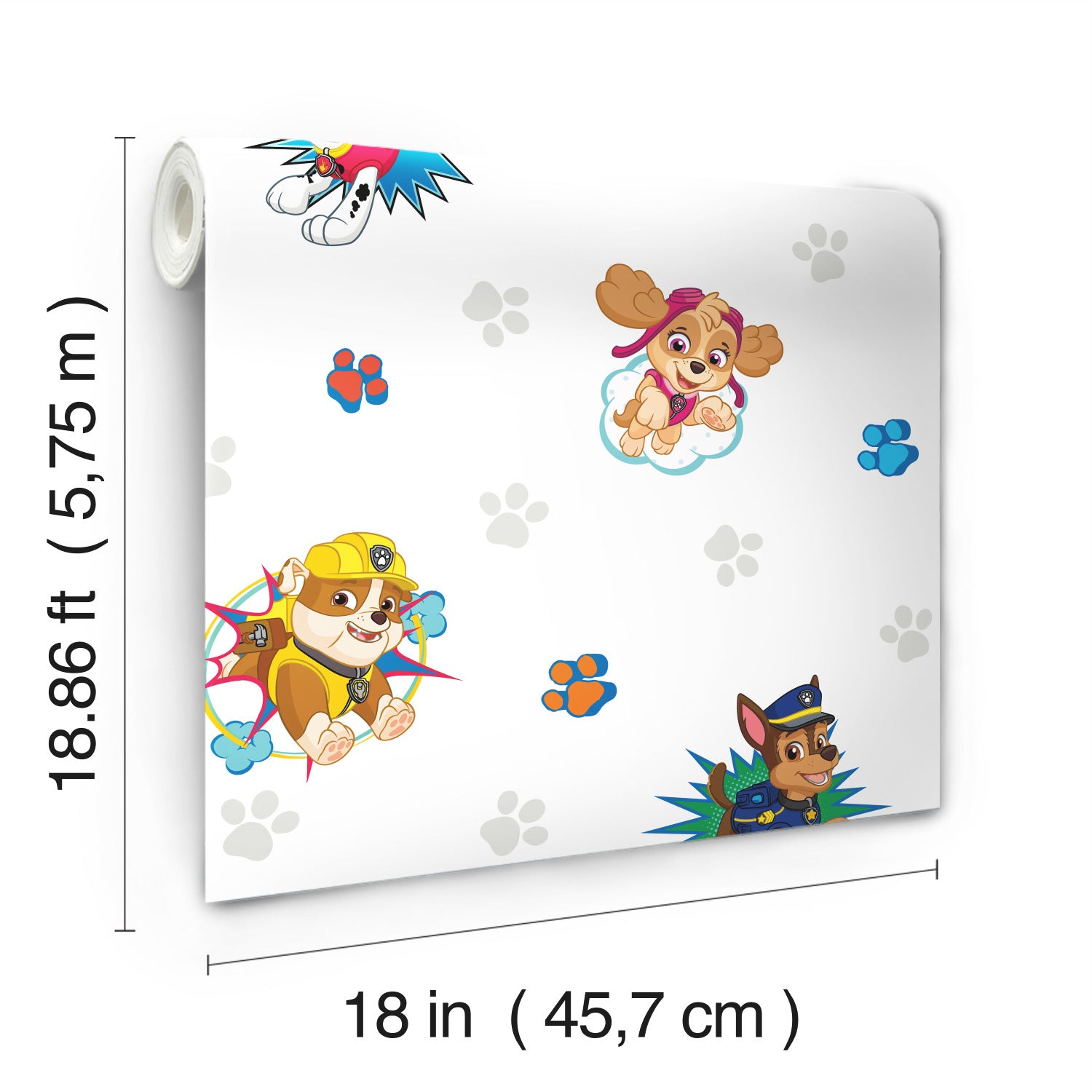 Paw Patrol Paw Patrol Peel and Stick Wallpaper - dimensions