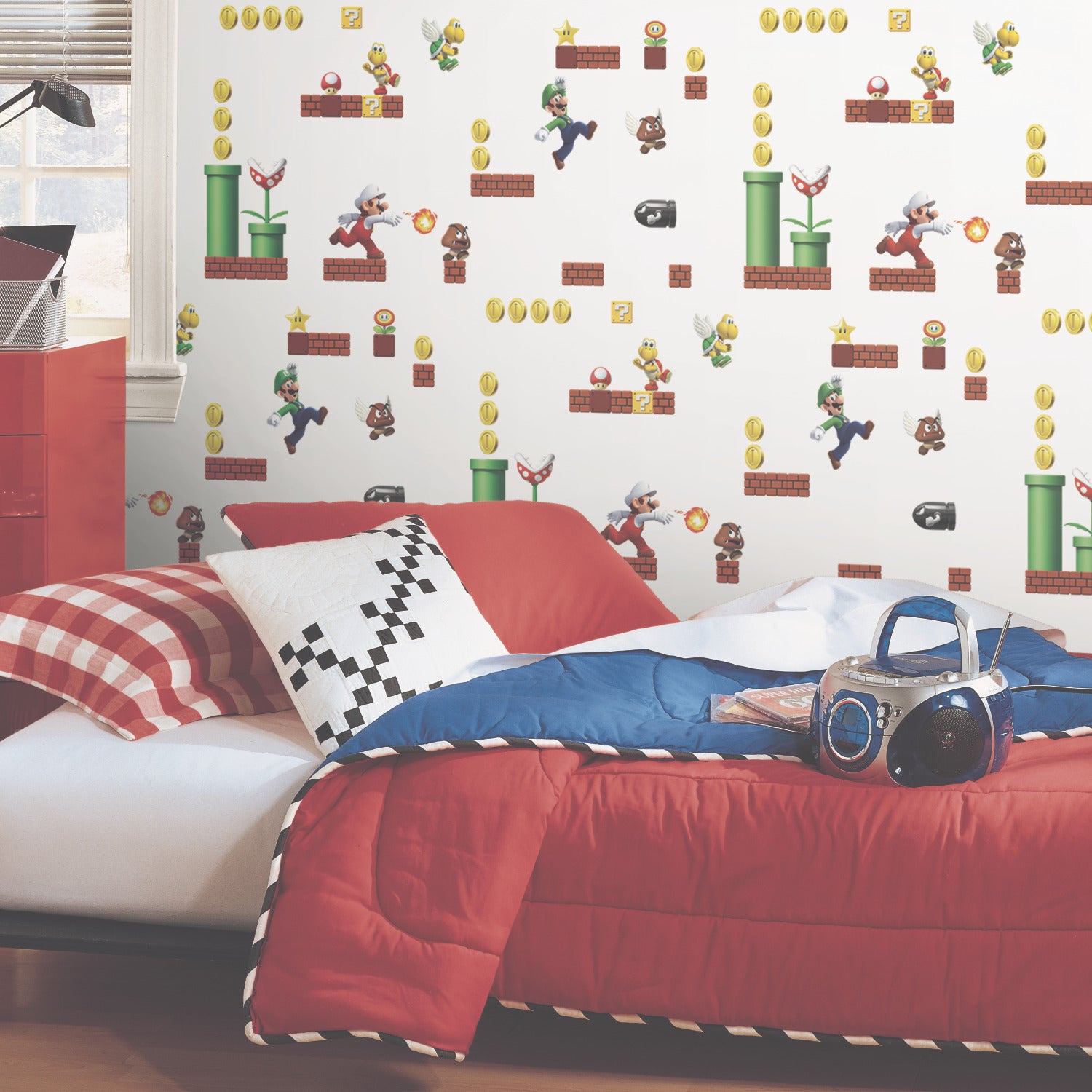 Mario P&S Wallpaper in a room setting