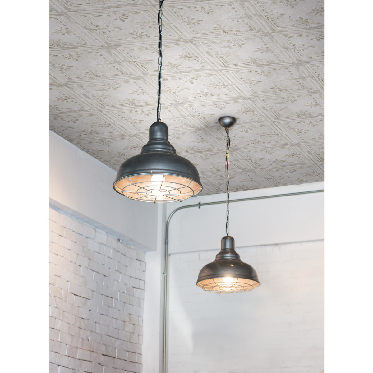 Tin Tile Peel and Stick Wallpaper in a room setting