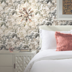 Rainforest Leaves Peel and Stick Wallpaper in a room setting