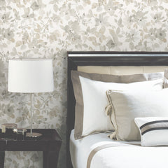 Watercolor Floral Peel and Stick Wallpaper in a room setting