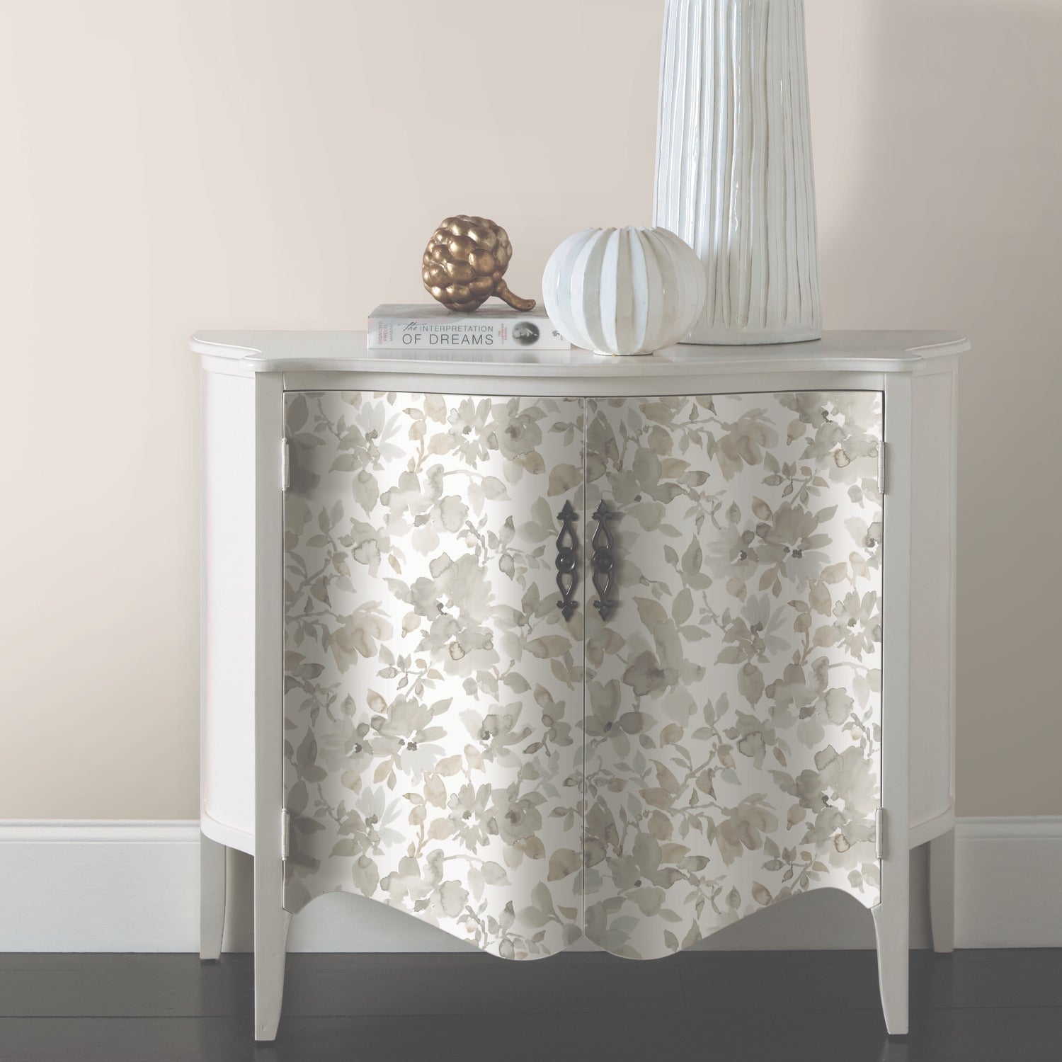 Watercolor Floral Peel and Stick Wallpaper in a room setting