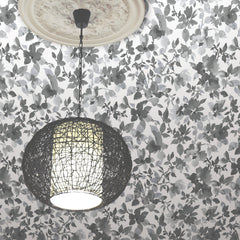 Watercolor Floral Peel and Stick Wallpaper in a room setting