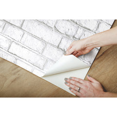 White Brick Peel and Stick Wallpaper - how to peel