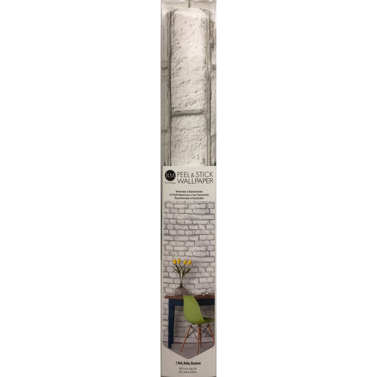 White Brick Peel and Stick Wallpaper - packaging